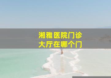 湘雅医院门诊大厅在哪个门