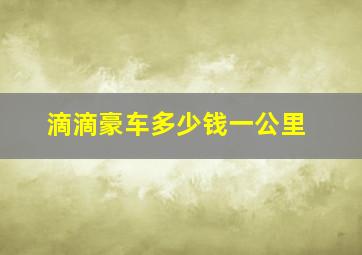 滴滴豪车多少钱一公里