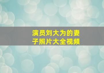 演员刘大为的妻子照片大全视频