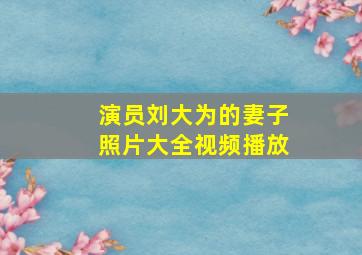 演员刘大为的妻子照片大全视频播放