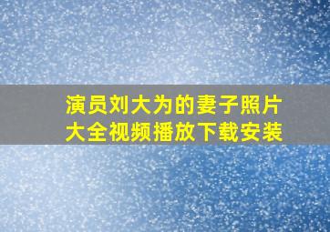 演员刘大为的妻子照片大全视频播放下载安装