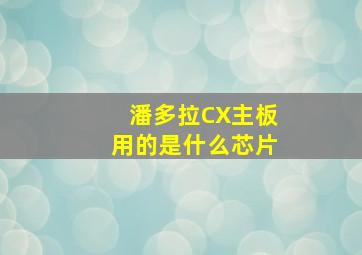 潘多拉CX主板用的是什么芯片