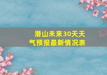 潜山未来30天天气预报最新情况表