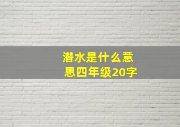 潜水是什么意思四年级20字