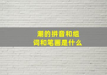 潮的拼音和组词和笔画是什么