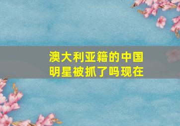 澳大利亚籍的中国明星被抓了吗现在