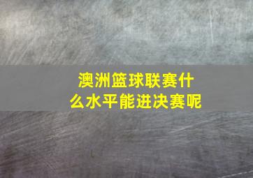 澳洲篮球联赛什么水平能进决赛呢