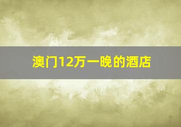 澳门12万一晚的酒店