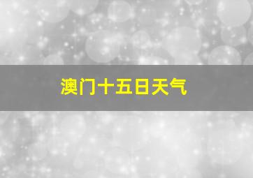 澳门十五日天气