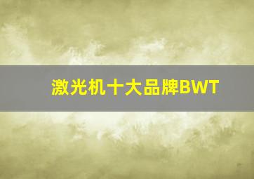 激光机十大品牌BWT