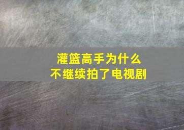 灌篮高手为什么不继续拍了电视剧