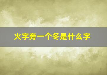 火字旁一个冬是什么字