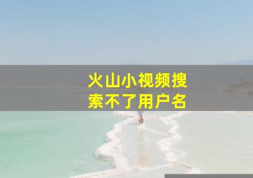 火山小视频搜索不了用户名