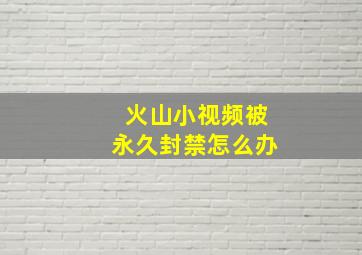 火山小视频被永久封禁怎么办