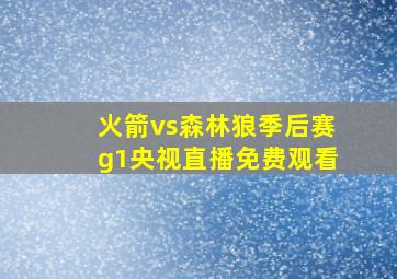 火箭vs森林狼季后赛g1央视直播免费观看