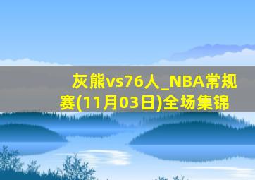 灰熊vs76人_NBA常规赛(11月03日)全场集锦