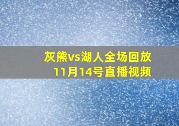 灰熊vs湖人全场回放11月14号直播视频