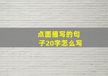 点面描写的句子20字怎么写