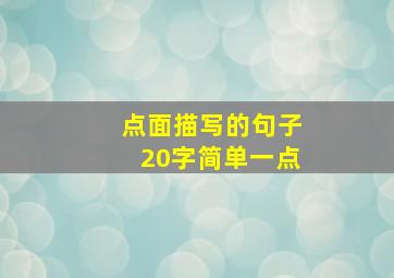 点面描写的句子20字简单一点