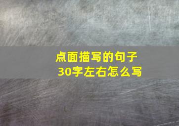 点面描写的句子30字左右怎么写