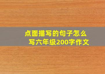 点面描写的句子怎么写六年级200字作文