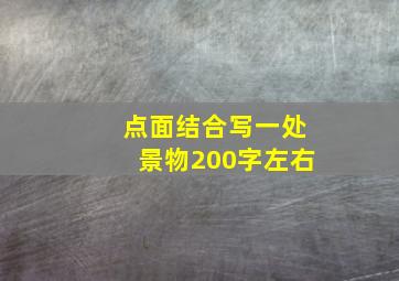 点面结合写一处景物200字左右