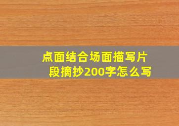 点面结合场面描写片段摘抄200字怎么写