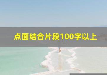 点面结合片段100字以上