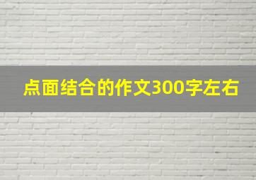 点面结合的作文300字左右