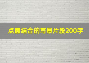 点面结合的写景片段200字