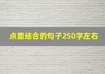 点面结合的句子250字左右