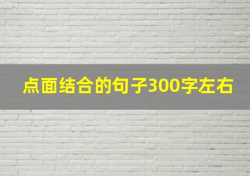 点面结合的句子300字左右