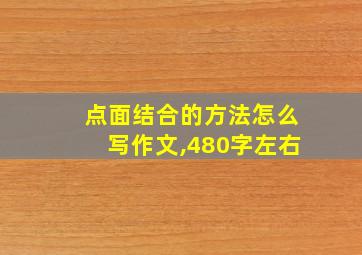 点面结合的方法怎么写作文,480字左右