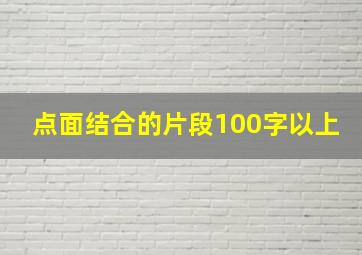 点面结合的片段100字以上