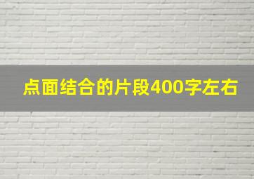 点面结合的片段400字左右