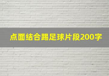 点面结合踢足球片段200字