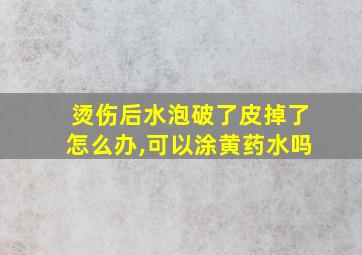 烫伤后水泡破了皮掉了怎么办,可以涂黄药水吗