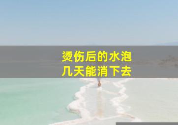 烫伤后的水泡几天能消下去