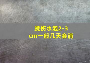 烫伤水泡2-3cm一般几天会消