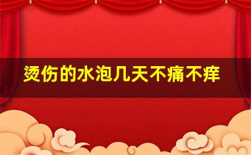 烫伤的水泡几天不痛不痒