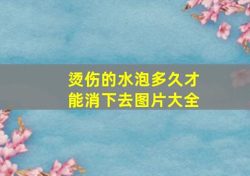 烫伤的水泡多久才能消下去图片大全