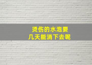 烫伤的水泡要几天能消下去呢