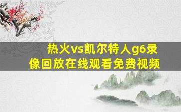 热火vs凯尔特人g6录像回放在线观看免费视频