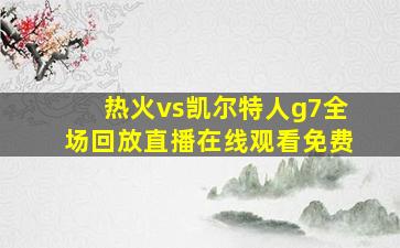 热火vs凯尔特人g7全场回放直播在线观看免费