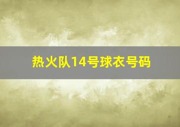 热火队14号球衣号码