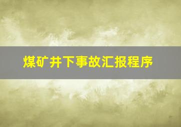 煤矿井下事故汇报程序