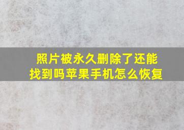 照片被永久删除了还能找到吗苹果手机怎么恢复