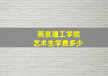 燕京理工学院艺术生学费多少