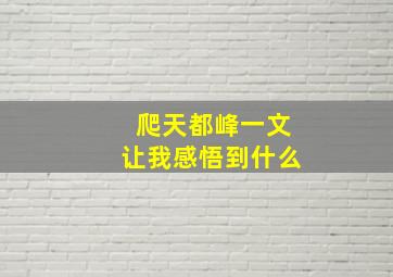 爬天都峰一文让我感悟到什么