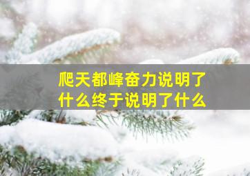 爬天都峰奋力说明了什么终于说明了什么